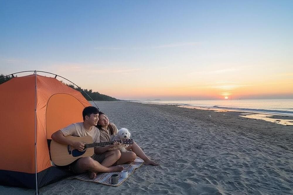 Biển Tiên Trang phù hợp cho hoạt động cắm trại, dã ngoại nhờ không khí trong lành.